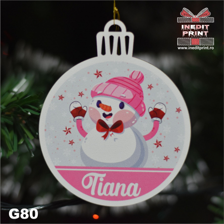 Glob personalizat "Snow man-girl" G80 [4]