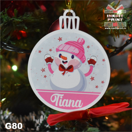 Globuri cu personalizare - Glob personalizat "Snow man-girl" G80