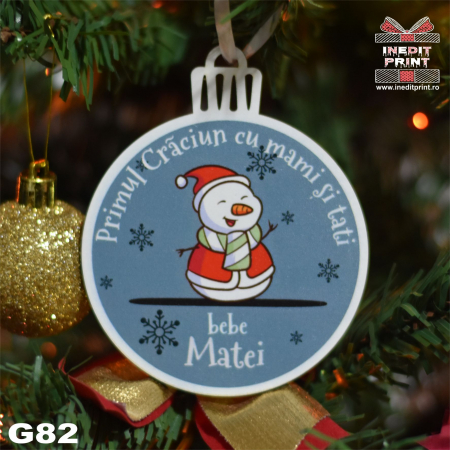 Glob personalizat "Primul Crăciun cu mami si tati" G82 [4]
