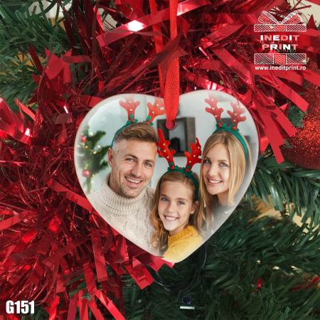 Craciun - Glob personalizat ceramic Family G151