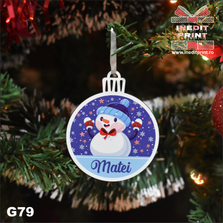 Globuri cu personalizare - Glob personalizat "Snow man-boy" G79