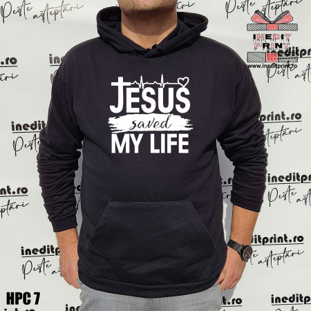 Hanorace personalizate creștine - Hanorac Jesus saved my life HPC7