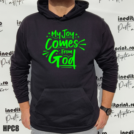 Hanorace personalizate creștine - Hanorac My joy comes from God HPC8