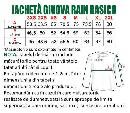 Jacheta ploaie GIVOVA RAIN BASICO Asociatia Sportiva Viitorul M.L. SML10 [2]