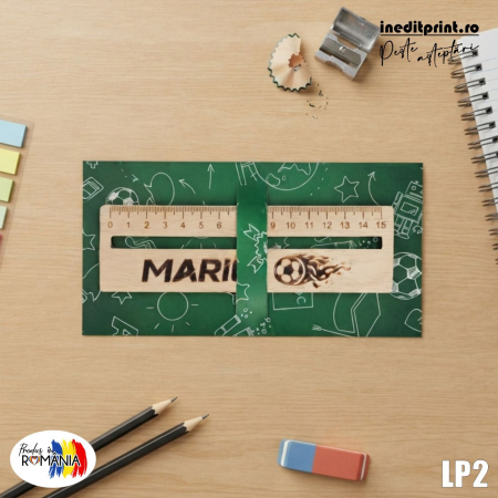Instrumente de scris - Liniar personalizat nume + cartonas decorativ LP2