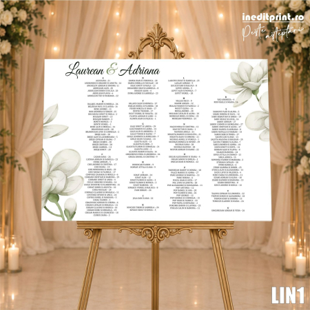 Decoratiuni nunta - Lista de invitati personalizata pentru nunta LIN1