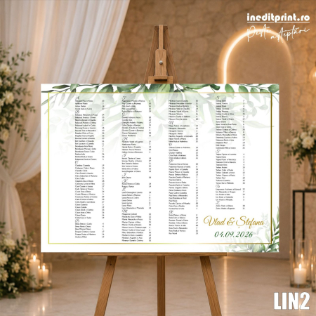 Decoratiuni nunta - Lista de invitati personalizata pentru nunta LIN2