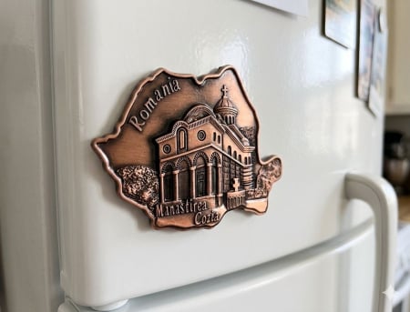 Magnet metalic Manastirea Cozia alama SVR151