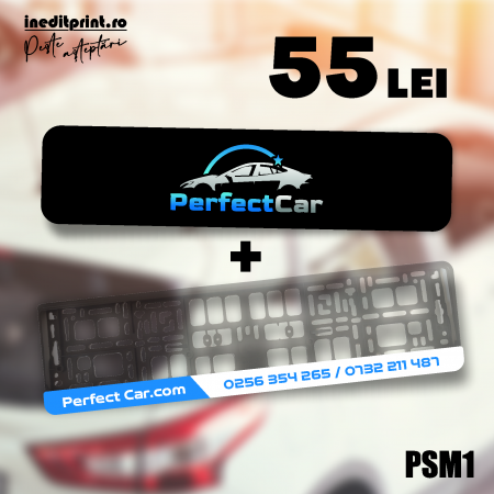 Suporturi si Placute Auto - PACHET suport si placuta auto personalizata PSM1