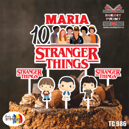 Personaje - Pachet toppere tort UV Stranger Things TC986