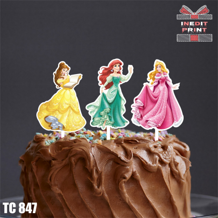 Personaje - Pachet toppere tort UV Prințese Disney TC847