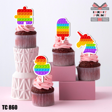 Jocuri si aplicatii - Pachet toppere tort UV Pop It TC860