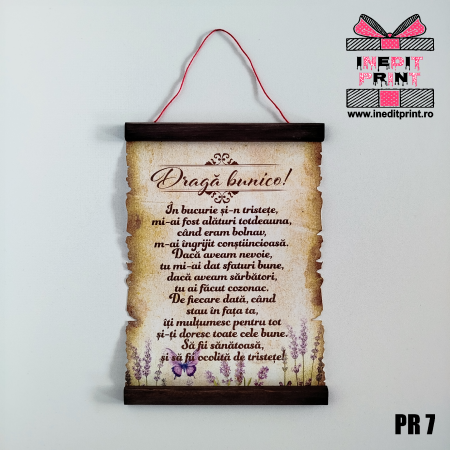 Decoratiuni - Pergament Draga bunico PR7