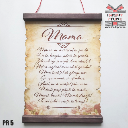 Decorațiuni pentru casă - Pergament Poezie pentru Mama PR5