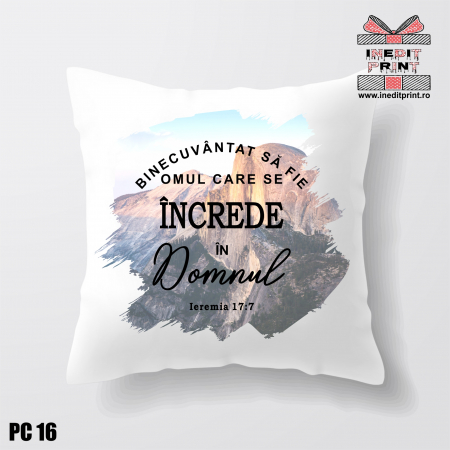 Perne - Pernă Personalizată Verset Ieremia17:7 PC16