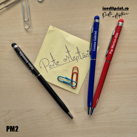 Instrumente de scris - Pix metalic stylus pentru ecrane personalizat PM2