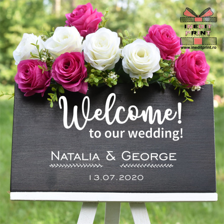 Plăcuțe de întâmpinare - Plăcută Întâmpinare "Welcome" Personalizată PN42