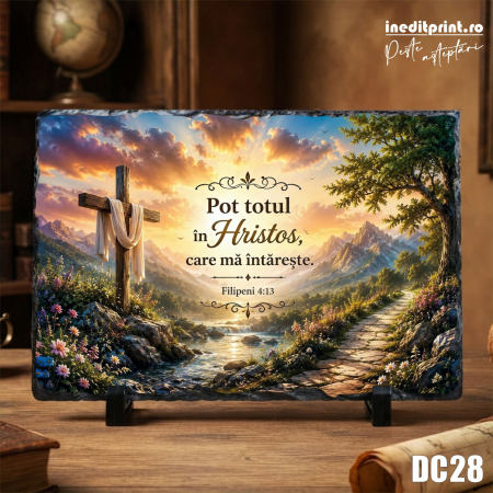 Decoratiuni - Placa de ardezie decorativa Filipeni 4:13 - DC28