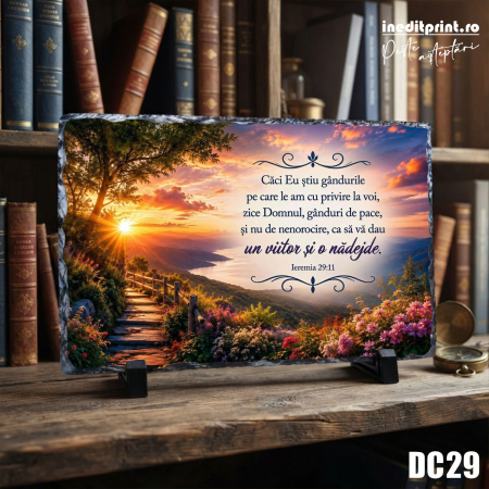 Decoratiuni - Placa de ardezie decorativa Ieremia 29:11 - DC29