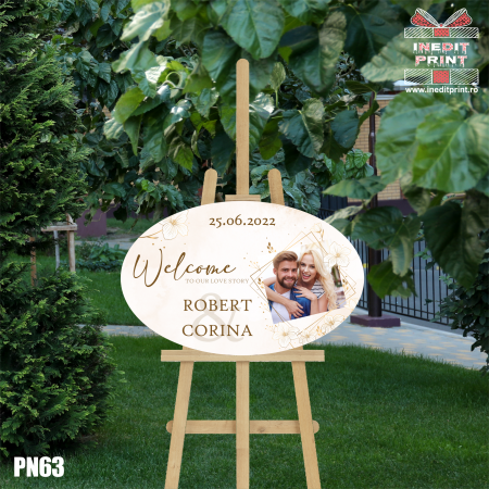 Nuntă - Plăcuță întâmpinare personalizată PN63