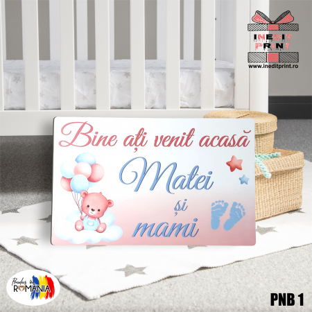Botez - Placuta personalizata Bine ati venit acasa PNB1