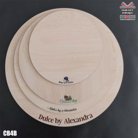 Cofetărie/Patiserie - Platou Personalizat rotund bej CB4B