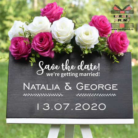 Nuntă - Placuta personalizata Save The Date STD6