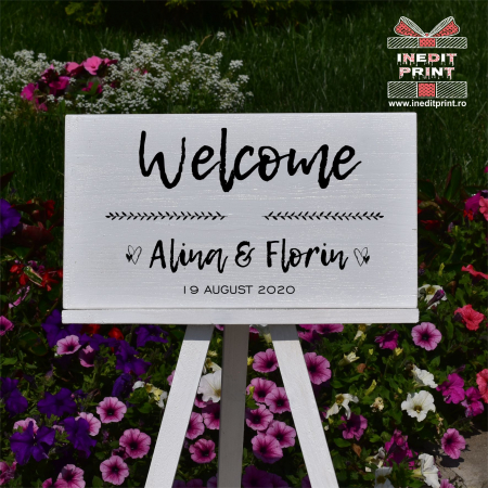 Plăcuțe de întâmpinare - Plăcuță Întâmpinare "Welcome" Personalizată PN45