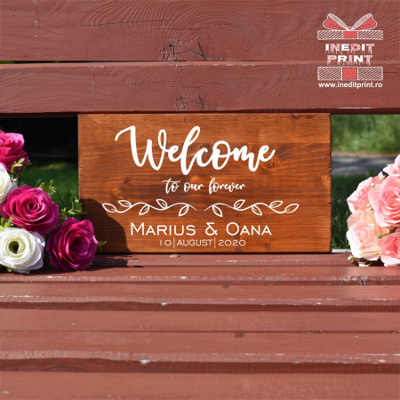 Plăcuțe de întâmpinare - Plăcuță Întâmpinare "Welcome" Personalizată PN56