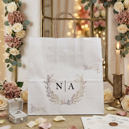 Pungi cadou - Punga din hartie pentru nunta personalizata PHNP1