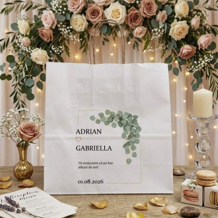 Pungi cadou - Punga din hartie pentru nunta personalizata PHNP2