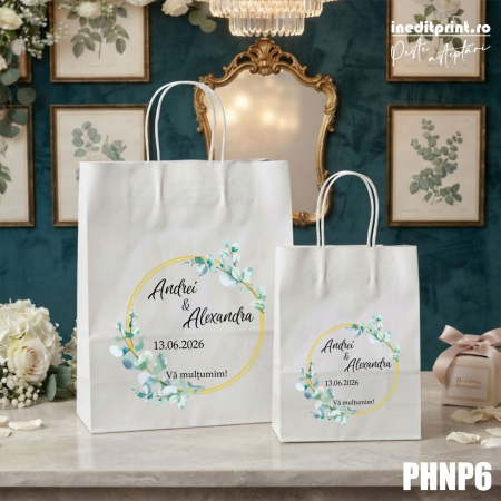 Pungi cadou - Punga din hartie pentru nunta personalizata PHNP6