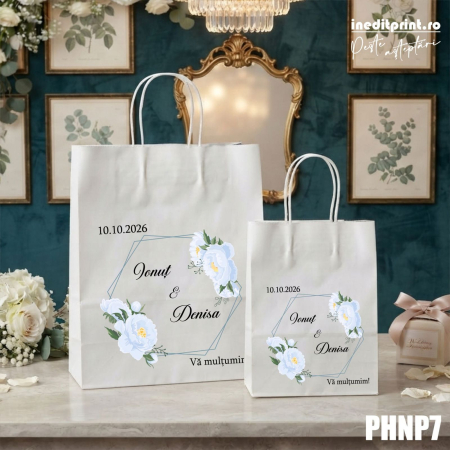 Pungi cadou - Punga din hartie pentru nunta personalizata PHNP7