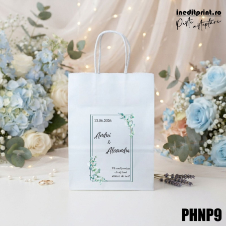 Pungi cadou - Punga din hartie pentru nunta personalizata PHNP9