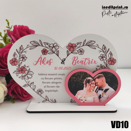 Evenimente - Rama foto personalizata Inima roz VD10