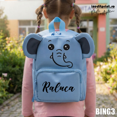 Back to School - Rucsac pentru copii BINGO ELEFANT Personalizat cu nume BING3