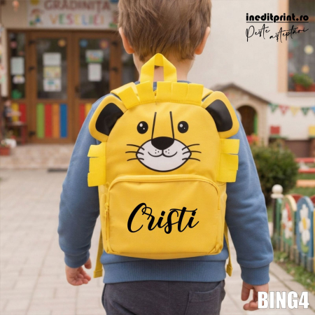 Back to School - Rucsac pentru copii BINGO LEU Personalizat cu nume BING4