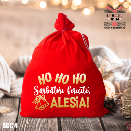 Decoratiuni Craciun - Săculeț cadou personalizat SCC4
