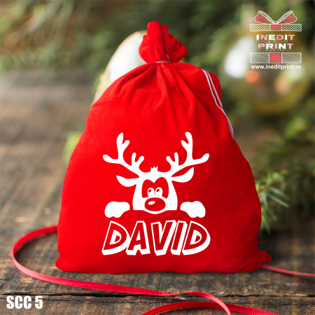 Decoratiuni Craciun - Săculeț cadou personalizat SCC5