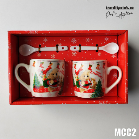 Set 2 cani de Craciun cu lingurite MCC2 [1]