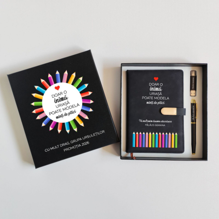 Pachete Cadou - Set Cadou Sijia Negru cu Auriu Personalizat GPK34