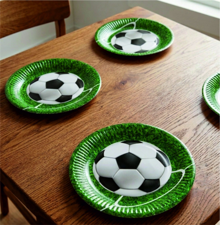 Cadouri Sportive - Set farfurii de carton fotbal, diametru 18 cm CZN4