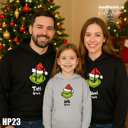 Hanorace - Set hanorac personalizat Familia Grinch HP23