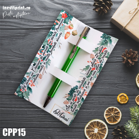 Cadouri sub 50 lei - Set Pix + Cartonas personalizat Craciun CPP15