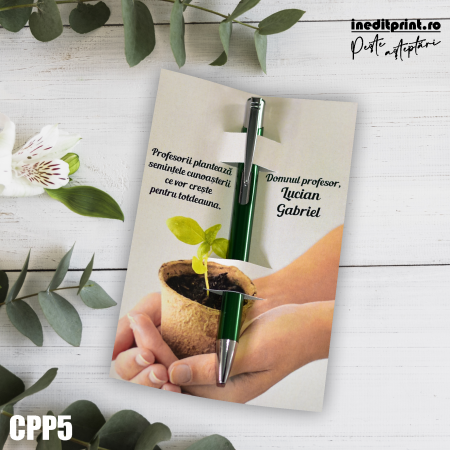 Instrumente de scris - Set Pix + Cartonas personalizat profesori CPP5