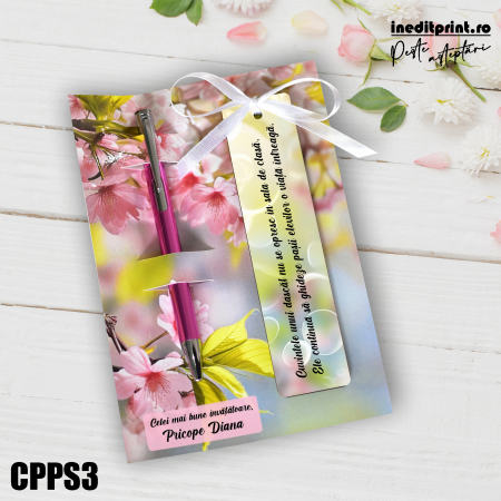 Instrumente de scris - Set Pix + Cartonas + Semn de carte personalizat Profesori CPPS3