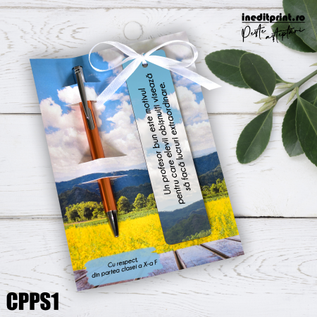 Instrumente de scris - Set Pix + Cartonas + Semn de carte personalizat Profesori CPPS1