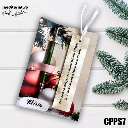 Cadouri sub 150 lei - Set Pix + Cartonas + Semn de carte Craciun CPPS7