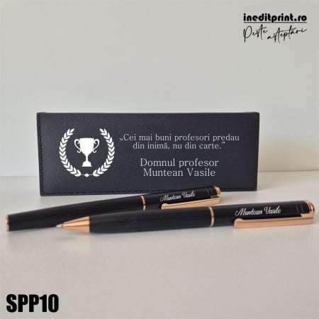 Set pixuri in cutie personalizata - profesori, Set 2 Pixuri Okonel-Negru SPP10