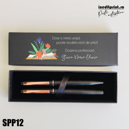 Set pixuri in cutie personalizata - profesori, Set 2 Pixuri Okonel-Negru SPP12